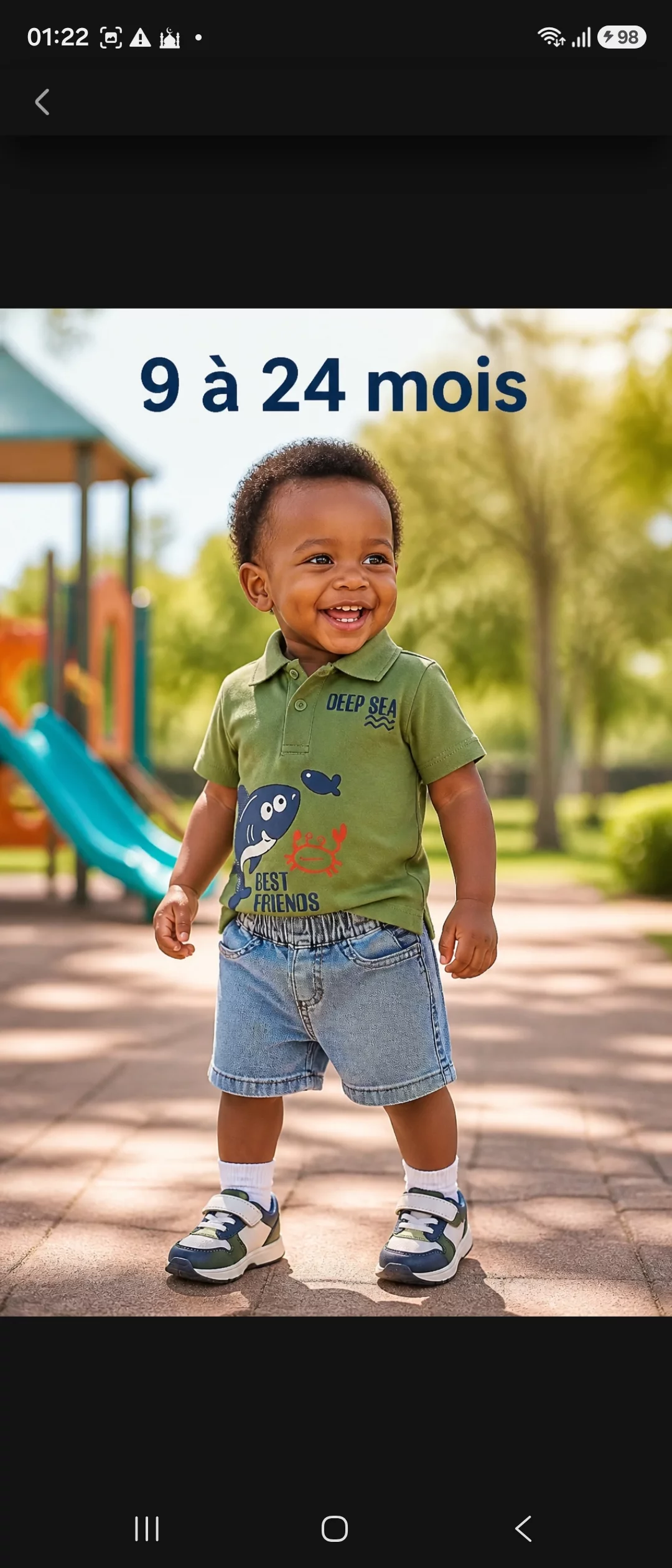 Ensemble 2 pièces motif baleine avec short jean